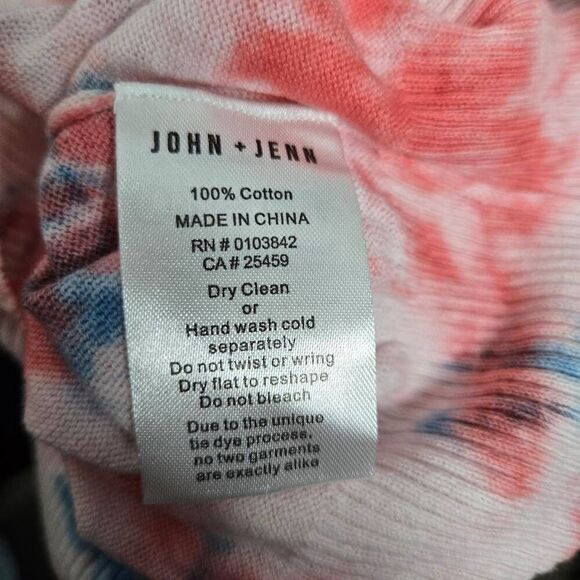John + Jenn Chill Tie Dye Cropped Sweatshirt Lava Bust 1/2 Sleeve Size Small - Picture 8 of 8